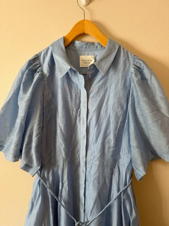 Hyacinth House Powder Blue Cindy Midi Dress Size XL - Picture 3 of 7